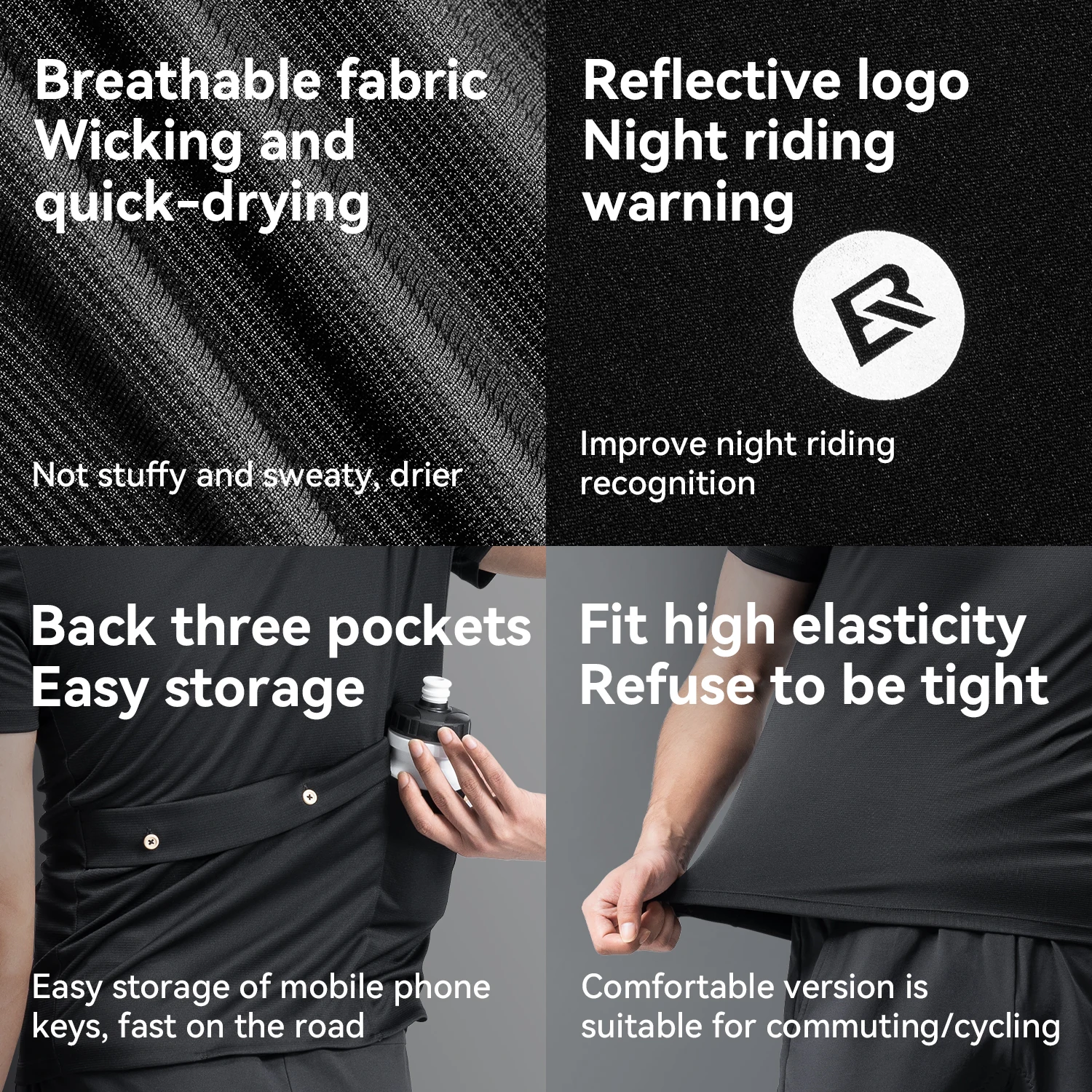 ROCKBROS Summer Cycling Short Sleeve Men's Road Bike T-shirt Breathable Sport Shorts Sleeve  Bike Clothing Bicycle Short Sleeve