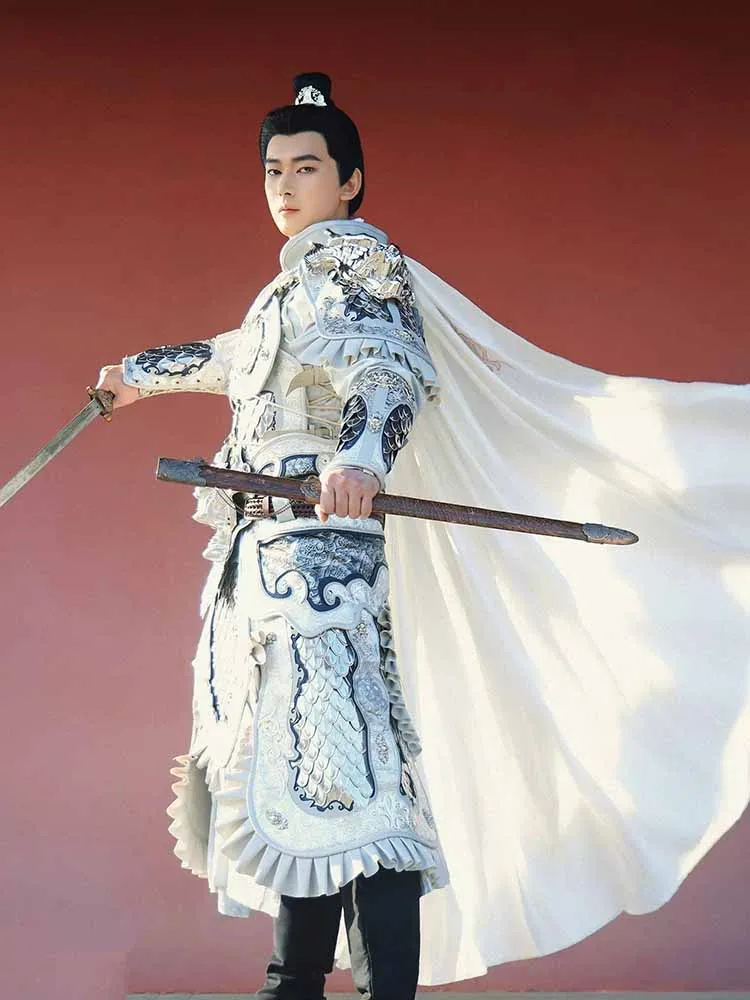 

12&16kg Real Armor Handcrafted Chinese Dragon Scale Armor Suit Medieval Knight Costume Silver Traditional Chinese Military Armor