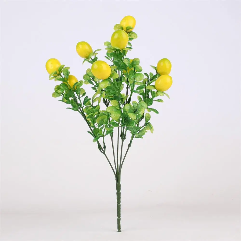 18cm*24cm Artificial Lemon Tree Potted Plastic Fake Flowers Plant Outdoor Yard Garden Balcony Plant Potted Home Floral Decor