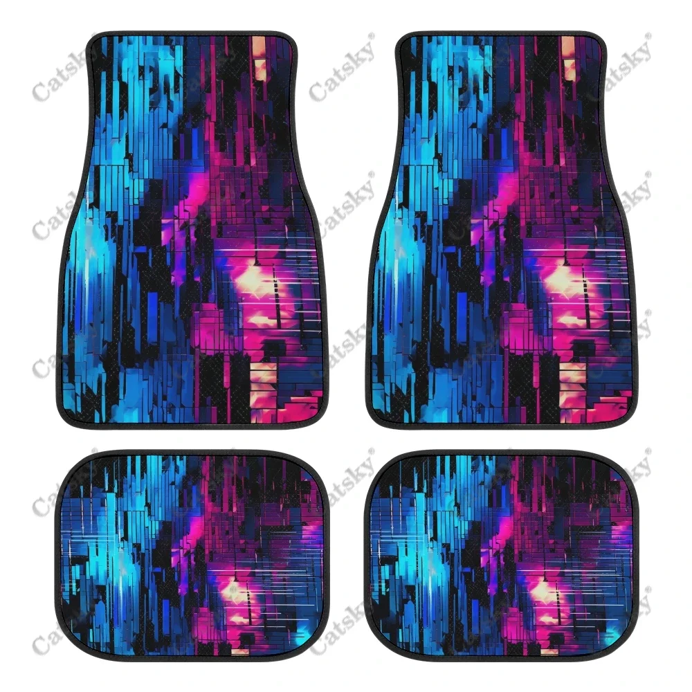 

Abstract Glitch Art Auto Floor Mats Carpet, Customized Car Floor Mats All Weather Automotive Floor Pad for Stylish
