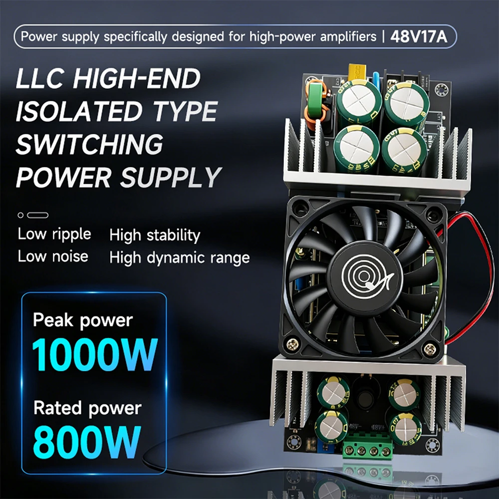 AC 220V to DC 48V 800W Switch-Mode Power Supply Adjustable LLC High-End Isolated Switch-Mode Power Supply 17A for Amplifiers