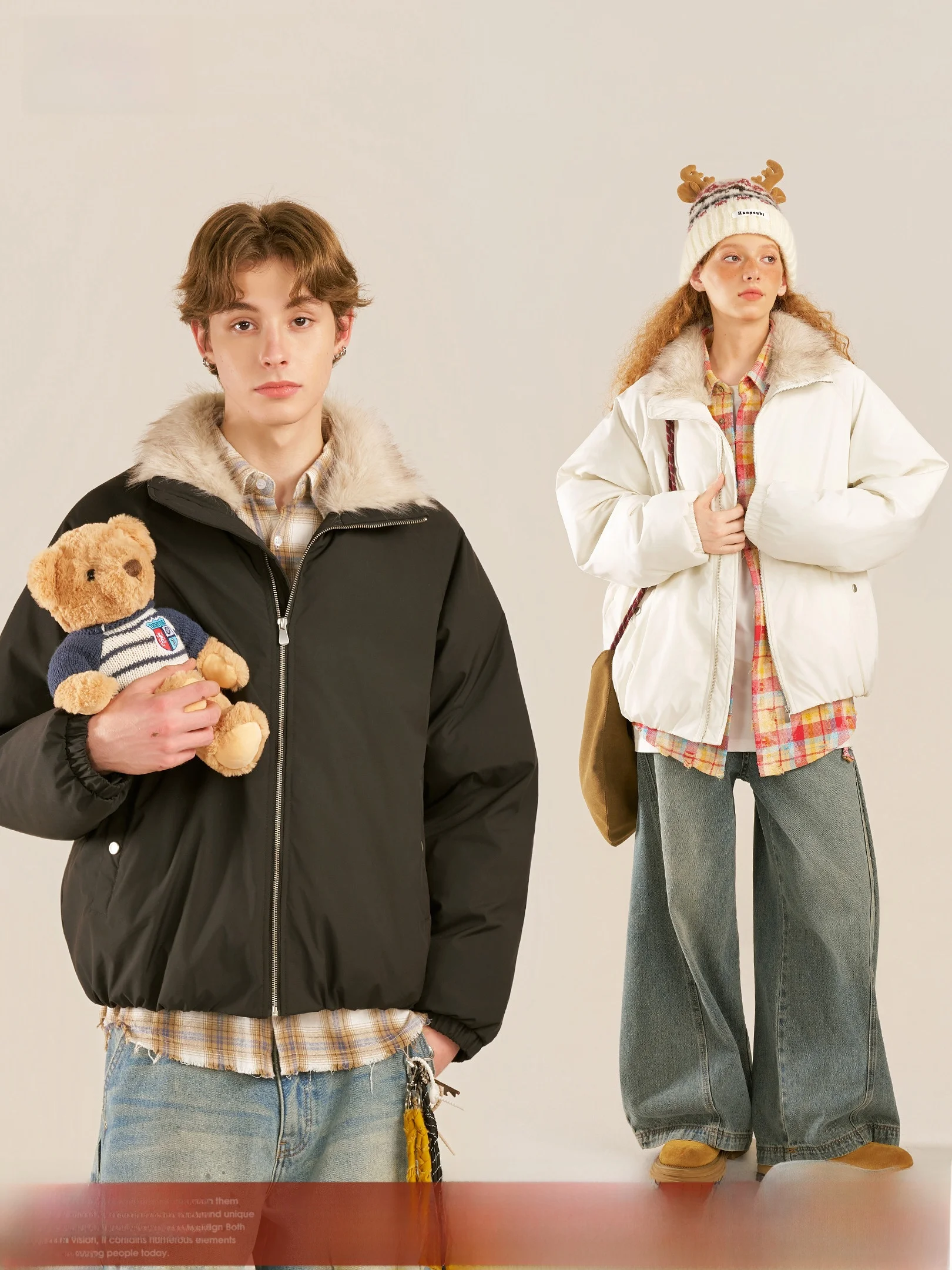 

Beetle Town Thiened Cotton Jaet Women's 2025 Casual Sle Collar Coat Warm Couple's Clothes Long Sve Zipper Closure