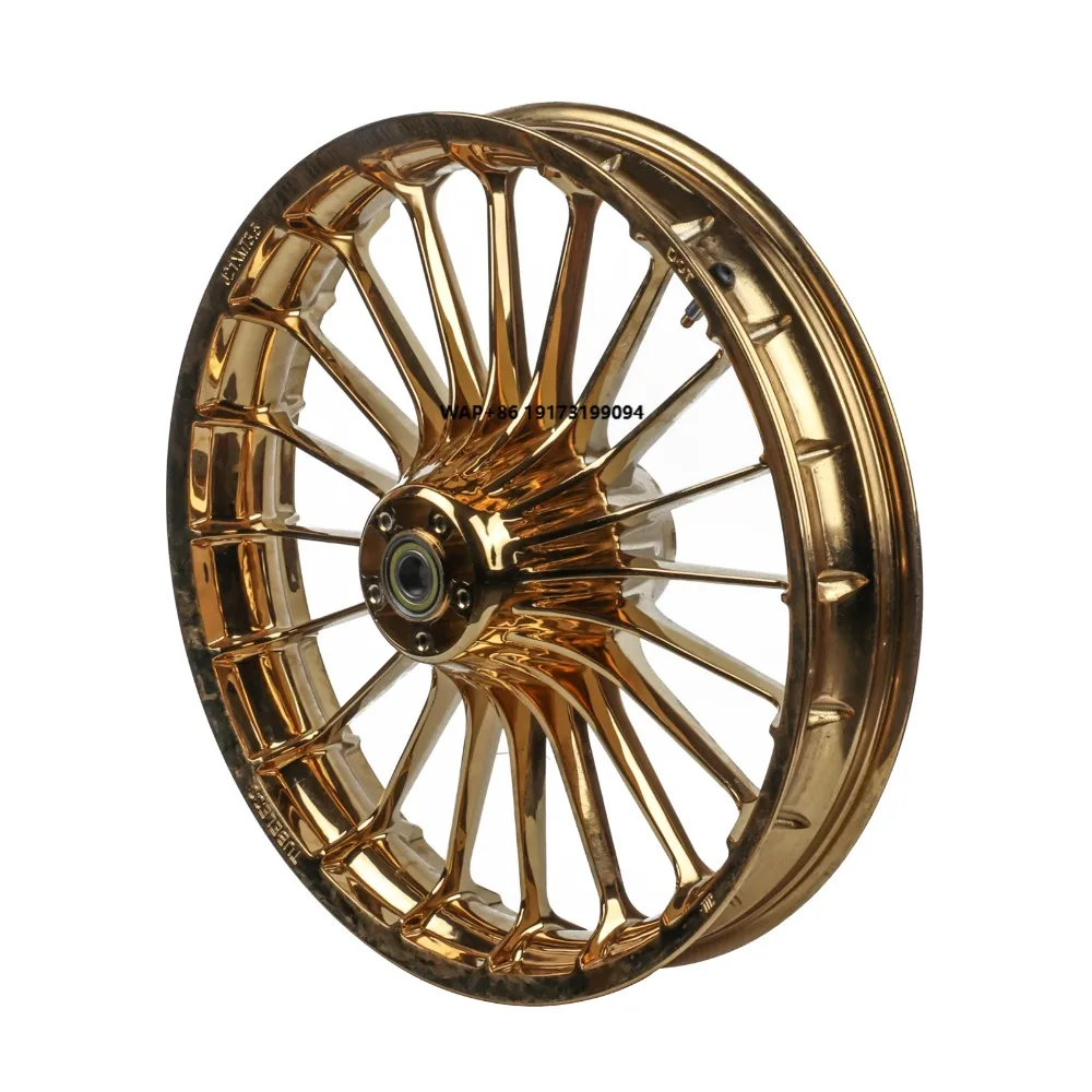 

Хромированные золотые алюминиевые колесные диски с широкими спицами 18/21/23 дюйма для мотоциклов Softail Fatboy Breakout 2018 года и новее с втулкой