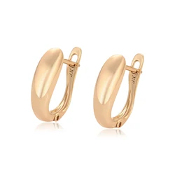 Xuping Jewelry New Arrival Simple No Stone Earring Gold Color Hoop Earrings for Women Girl Gift