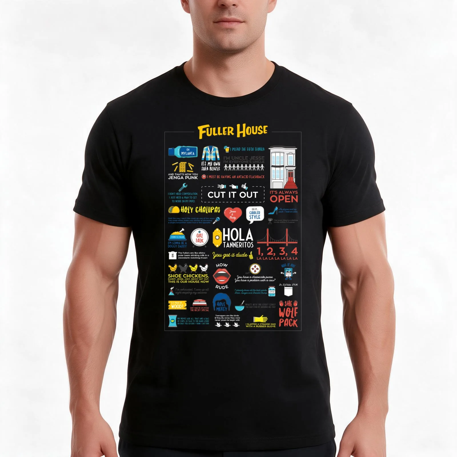 Fuller House Quotes T-Shirt, Summer Casual Cotton Tee, Oversized Streetwear Tops, Vintage Graphic Print, Loose Fit Short Sleeve