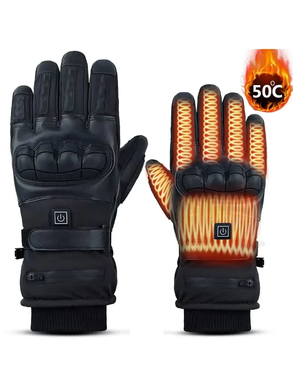 Beheizte Motorradhandschuhe für Herren, taktische Winterhandschuhe, Fahrradzubehör, Skiausrüstung, Fahrradzubehör, warm, Radfahren – Detail 12