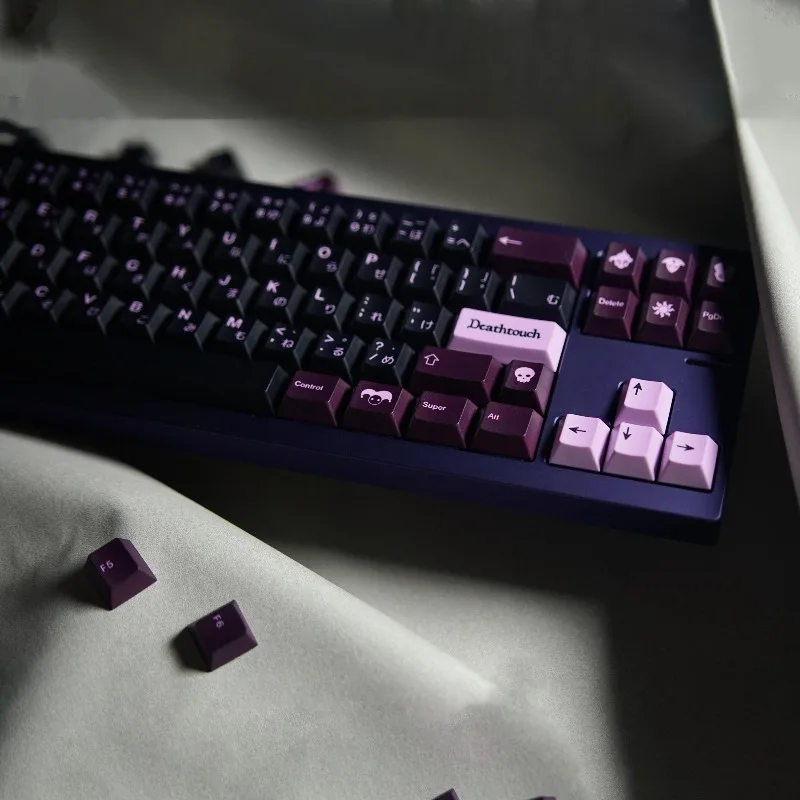 

GMK Dark Lotus Theme Keycaps Set PBT Cherry Profile Custom Original Handmade Keycaps for Mechanical Keyboard Accessories Gift