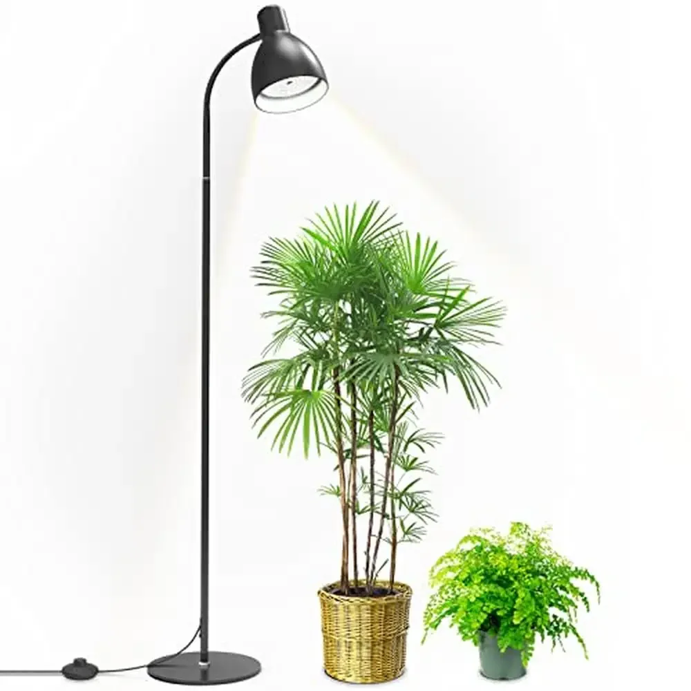 Full Spectrum LED Grow Light Floor Lamp 25W with Adjustable Gooseneck Stand Indoor Plants Super Bright 5000K Plant Light Bulb