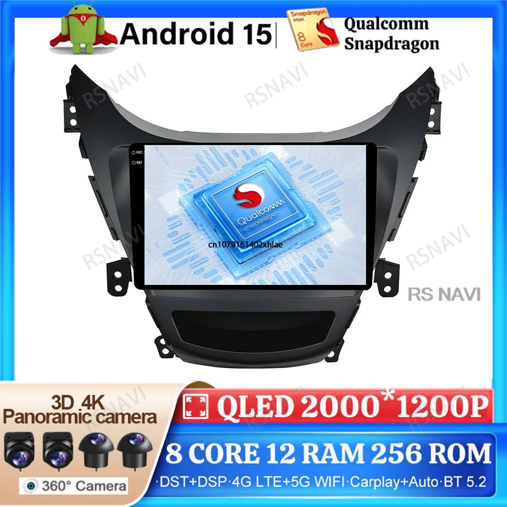 

Android 15 Car Radio For Hyundai Elantra Avante I35 2011 - 2016 Navigation GPS Head Unit Viedo Player 5G WIFI Stereo Multimedia