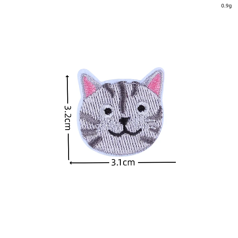 10pc Cartoon Iron On Animal Patches Embroidery Cat Dog Lion Stickers For Clothing Bags Shoes Hats Decoration Badge DIY Material