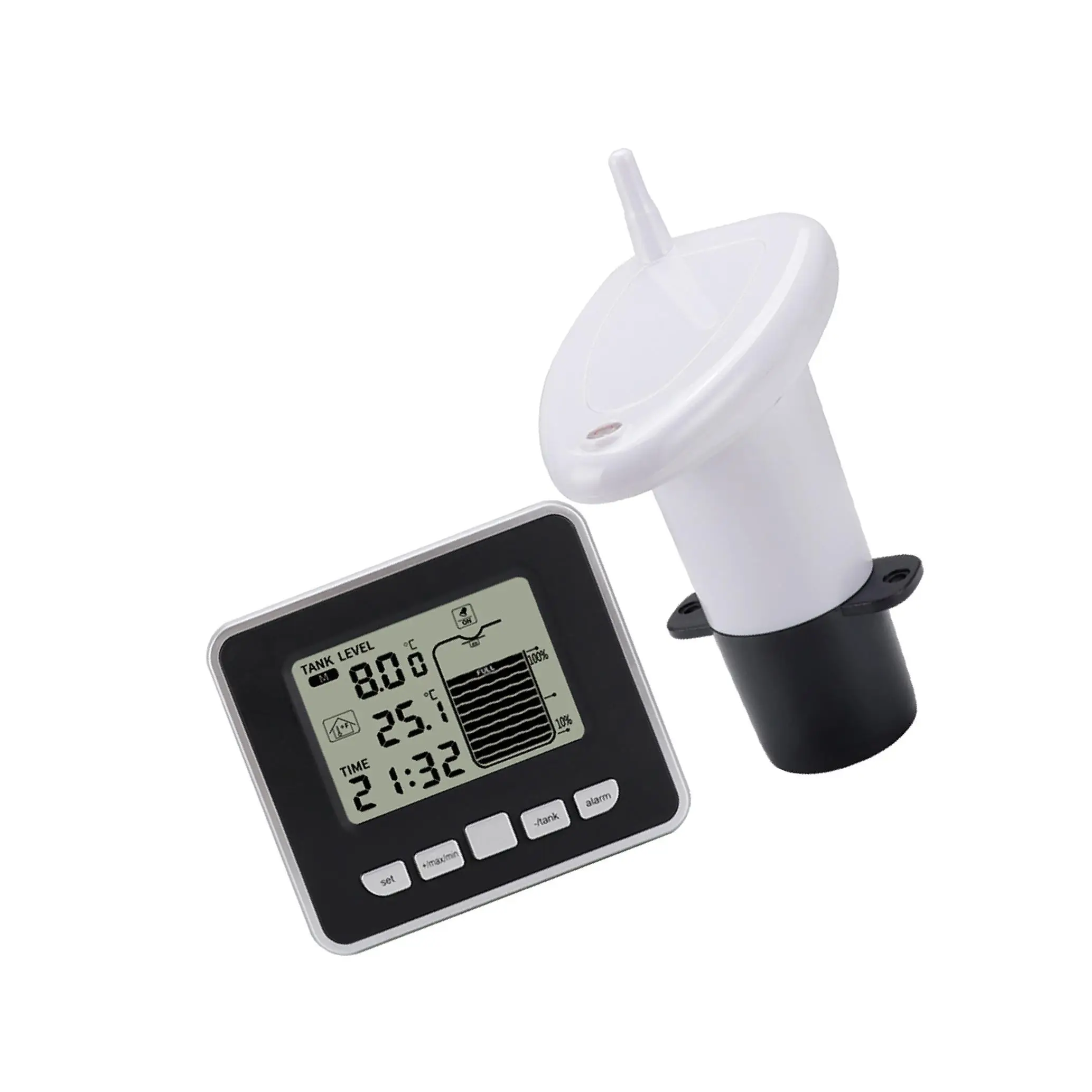 Ultrasonic Water Tank Liquid Depth Level Meter Sensor LCD Digital Display