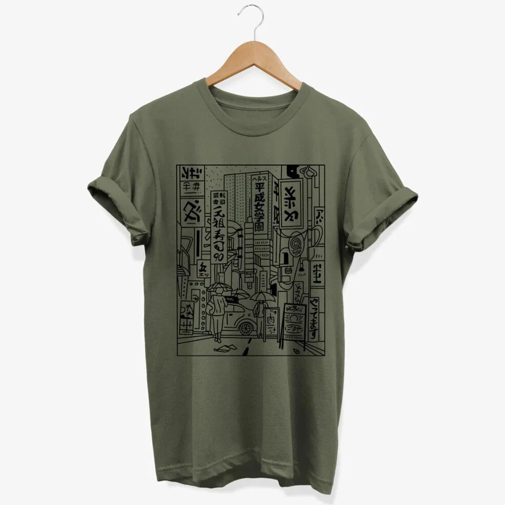 Tokyo Street Printing Harajuku Style Cotton Short Sleeve T Shirt Unisex Loose Casual Crewneck Tops Tees Aesthetic Graphic Shirts