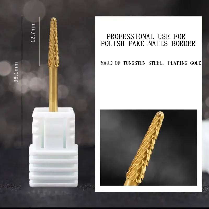 1 قطعة التنغستن الصلب كربيد مسمار لقمة ثقب نتوءات قاطعة المطحنة ل أظافر صناعية تلميح والأظافر الأصلية حافة البولندية التبعي #2