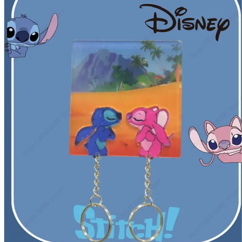 disney stitch – porte-clés mural pour Couple, prévention de la perte, pendentif pour amoureux, décoration de maison, autocollant de réfrigérateur, décor de rangement