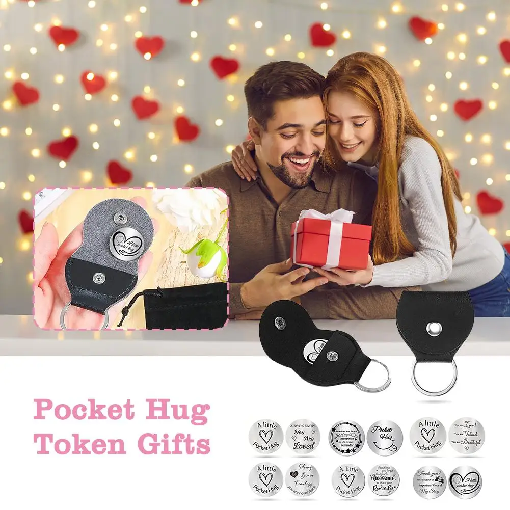 Pocket Hug Token Gifts Fashion Stainless Steel Jewelry Gift For Couples Lucky Symbol Inspirational Decision Coin L3k1