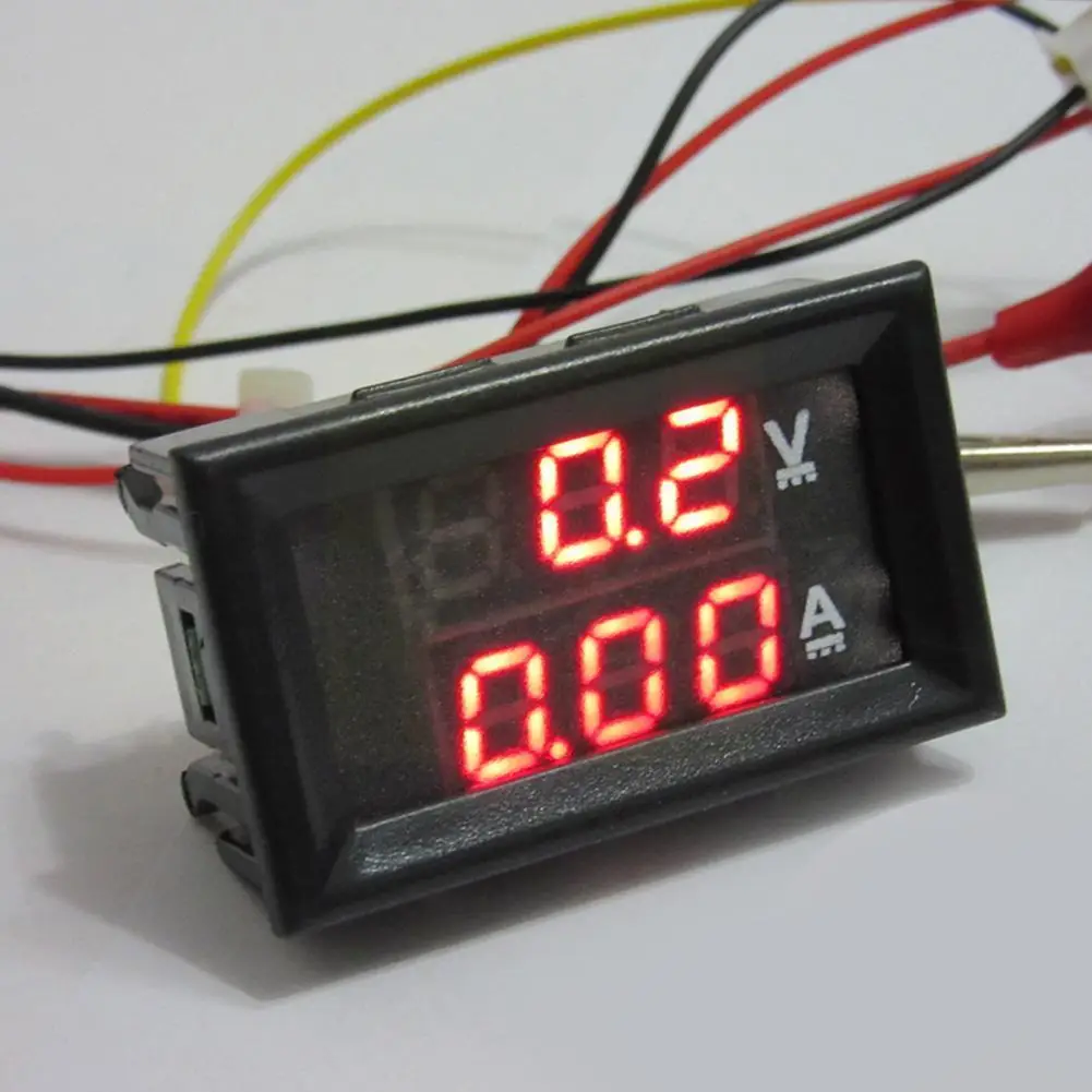 DC0-100V 1A 10A 50A 100A Voltmeter Ammeter Red Blue Gauge Digital Amp Volt Green Meter Digital LED LED Dual Display J0J5