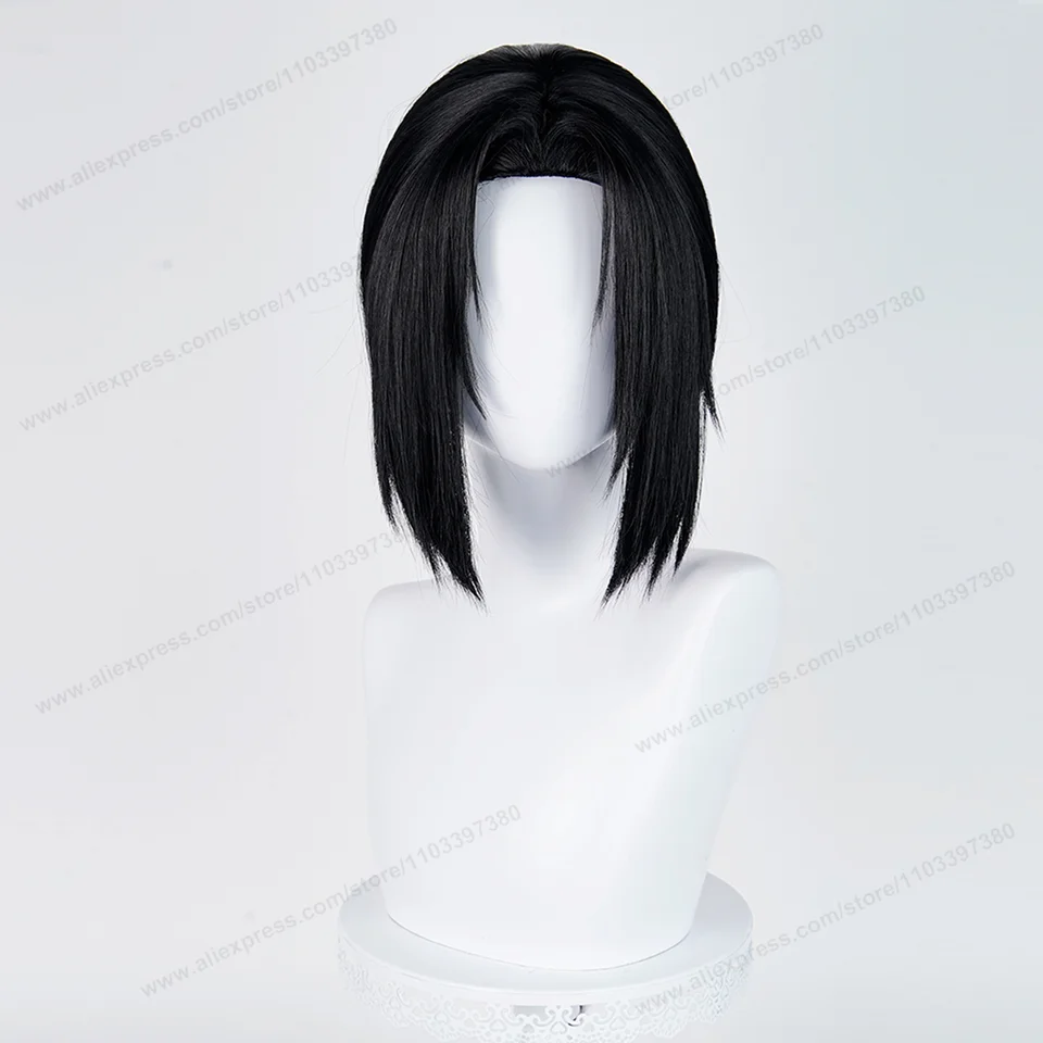 Peluca Cosplay Uchiha Itachi – Cabello Largo Negro Con Capucha, Resistente Al Calor, Ideal Para Halloween Y Convenciones