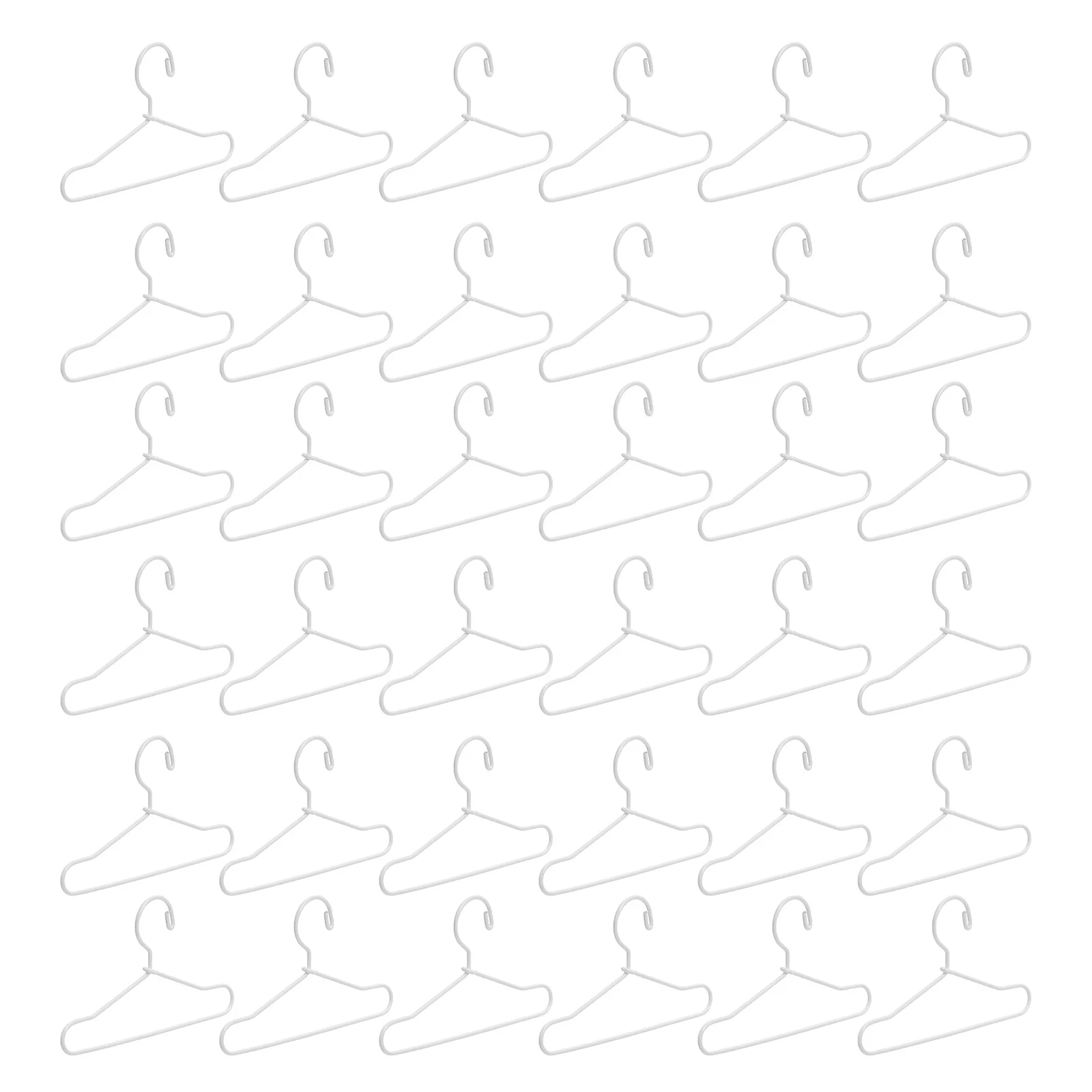 

50pcs Metal Mini Clothes Hanger 2.55X1.38X0.08 Inch Black For Clothes Rack Miniature Display Storage Organizer Dollhouse