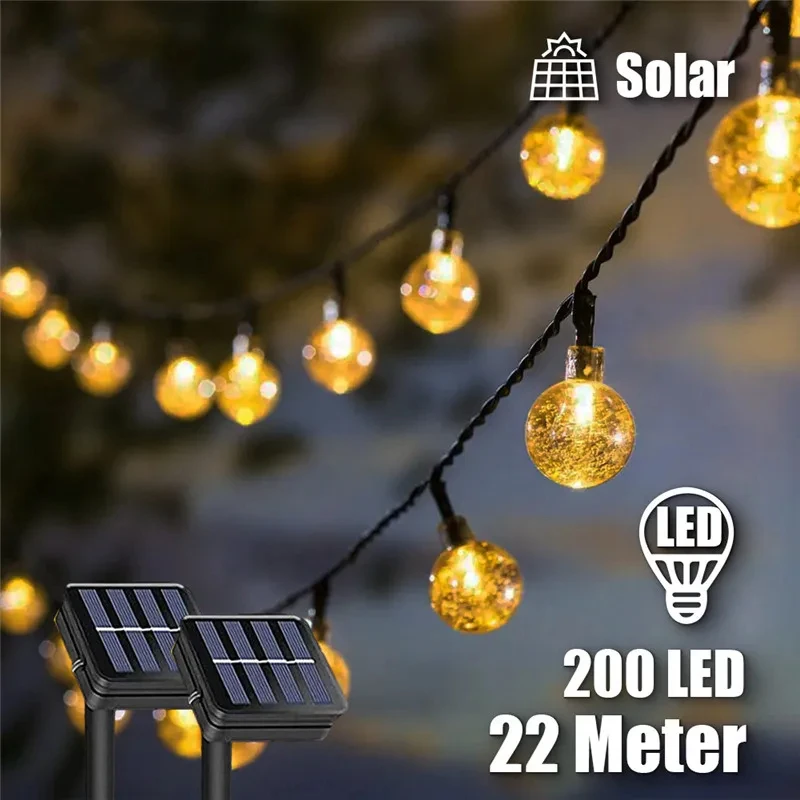 

200 LEDs String Light Solar Fairy Lights Outdoor Garden Wedding Decoration Lamp 22M IP65 Waterproof Garland Christmas Light