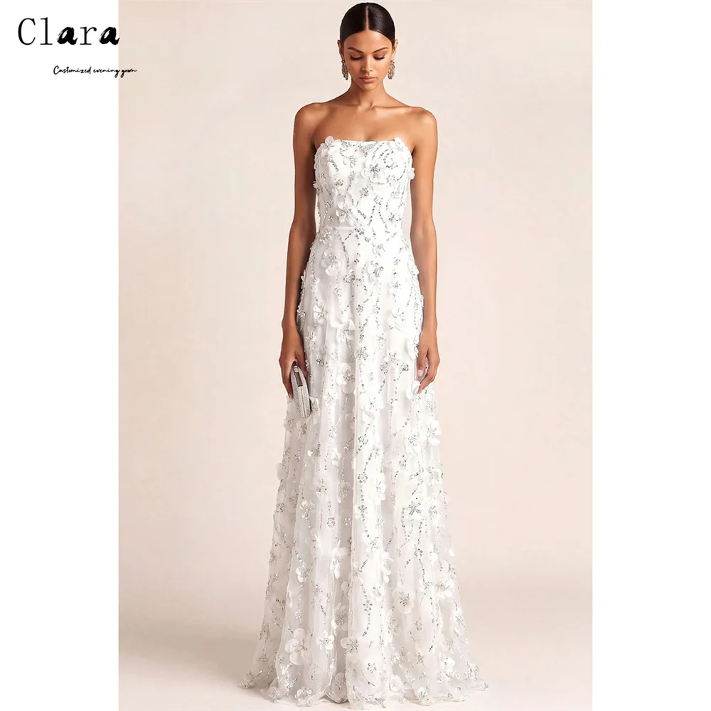 

Clara Custom White Lace Tube Top A Line Gala Dress 2026 Woman Elegant Dresses for Women Long Party Dresses Luxury 2026 Evening