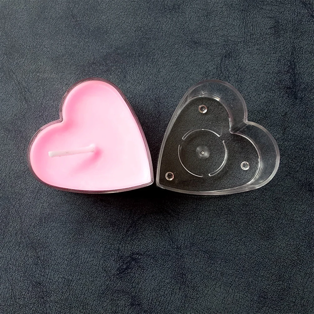1 مجموعة DIY على شكل قلب صندوق حاوية بلاستيكية صنع قالب تذويب الشمع لديكور المنزل قالب تذوب الشمع لتقوم بها بنفسك أداة