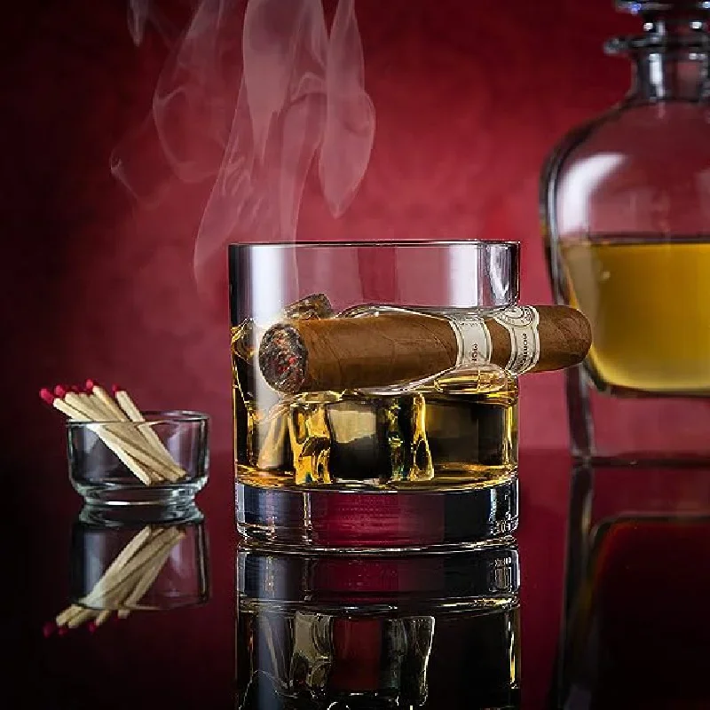 Lead Free Glass Davidoff Cigar Cup Round Whiskey Glass Barware Export