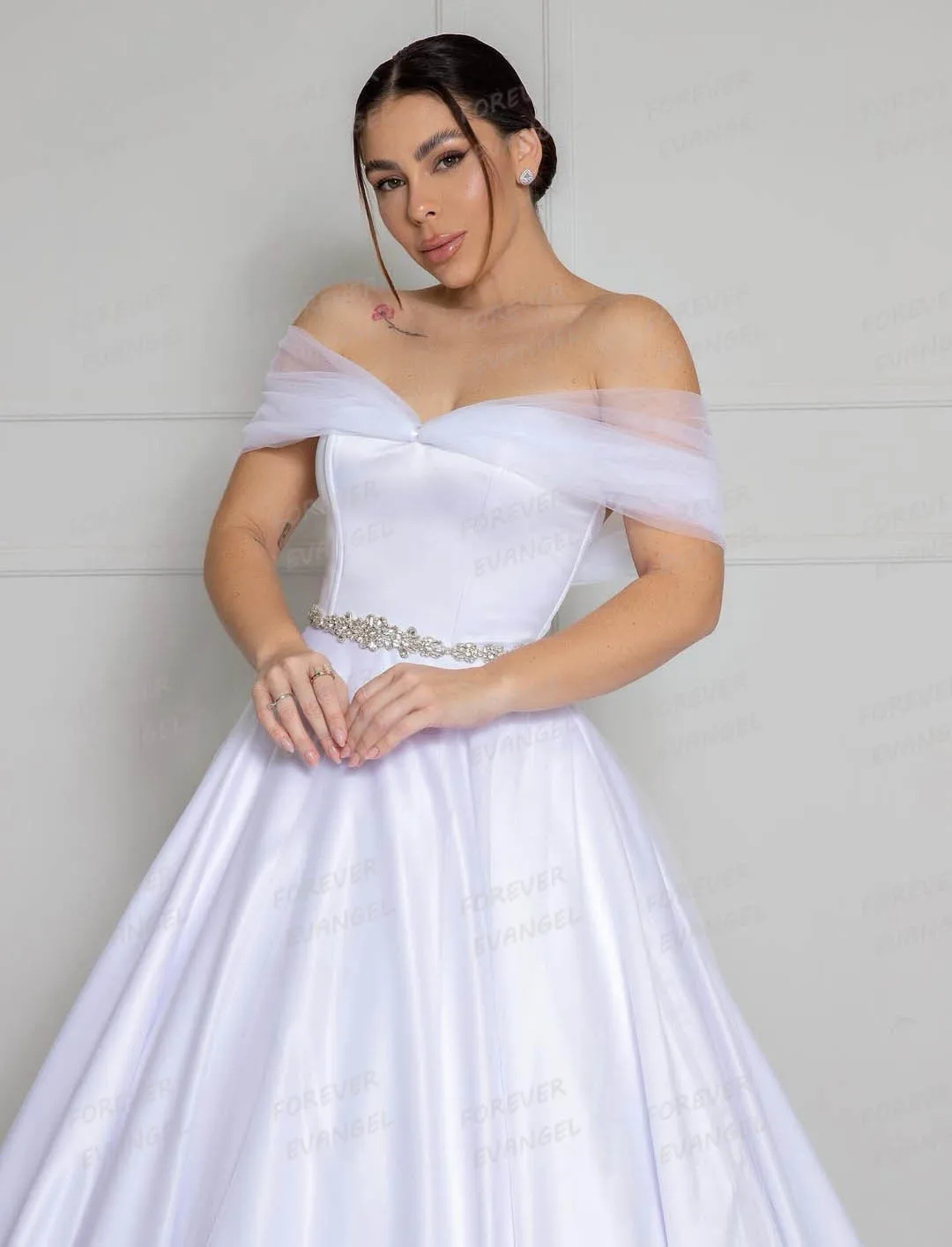 Vestidos De Novia sencillos 2026 para mujer, Vestidos De Novia sexis sin mangas con hombros descubiertos y espalda descubierta De satén, Vestidos De Novia personalizados