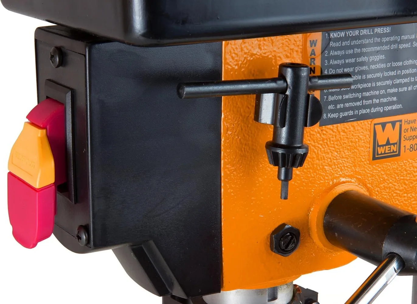 4208T 2,3 Ampere 8-Zoll 5-Gang-Tischbohrmaschine aus Gusseisen, Schwarz/Orange