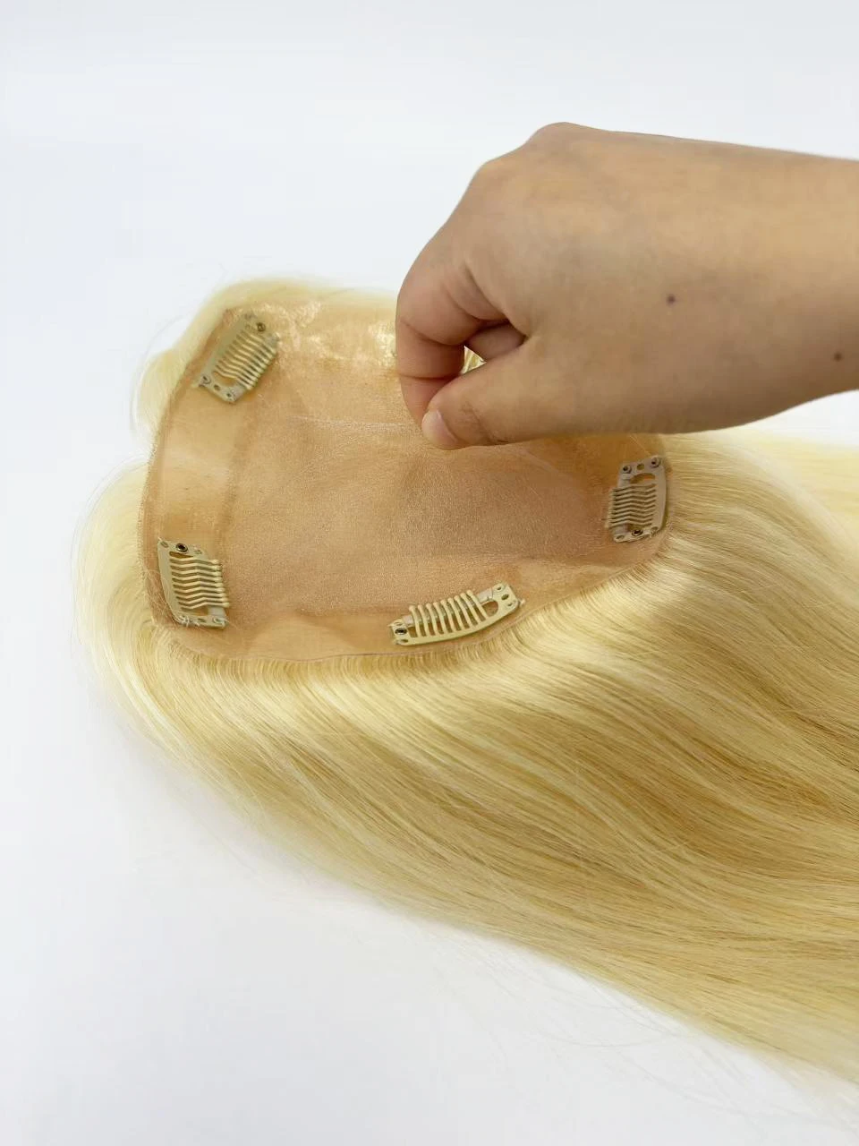 شقراء بيروك الحرير قاعدة توبر ريمي الشعر البشري سيليكون فروة الرأس الشعر المستعار للنساء لتقوم بها بنفسك اللون 150% كثافة سميكة غرامة هيربيسي