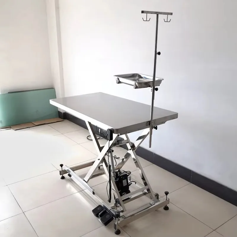 

High Quality Stainless Steel Electric Operating Table Pet Pet Surgery Lift Table With Wheels
