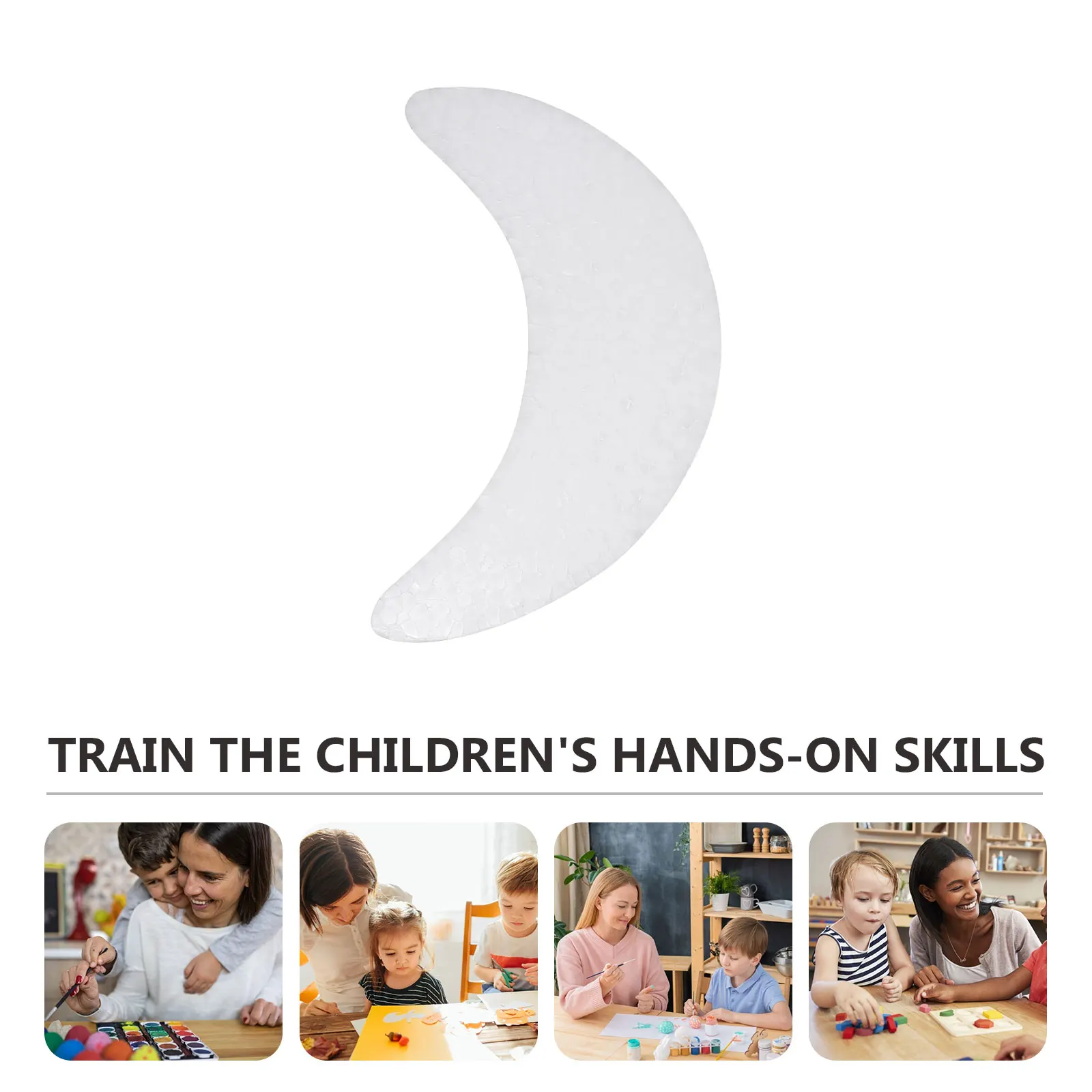 10pcs Moon Embryo Painting Fun Craft Toy Set DIY Kids Crafts Supplies Foam Safe Birthday Party Games Creative Thinking