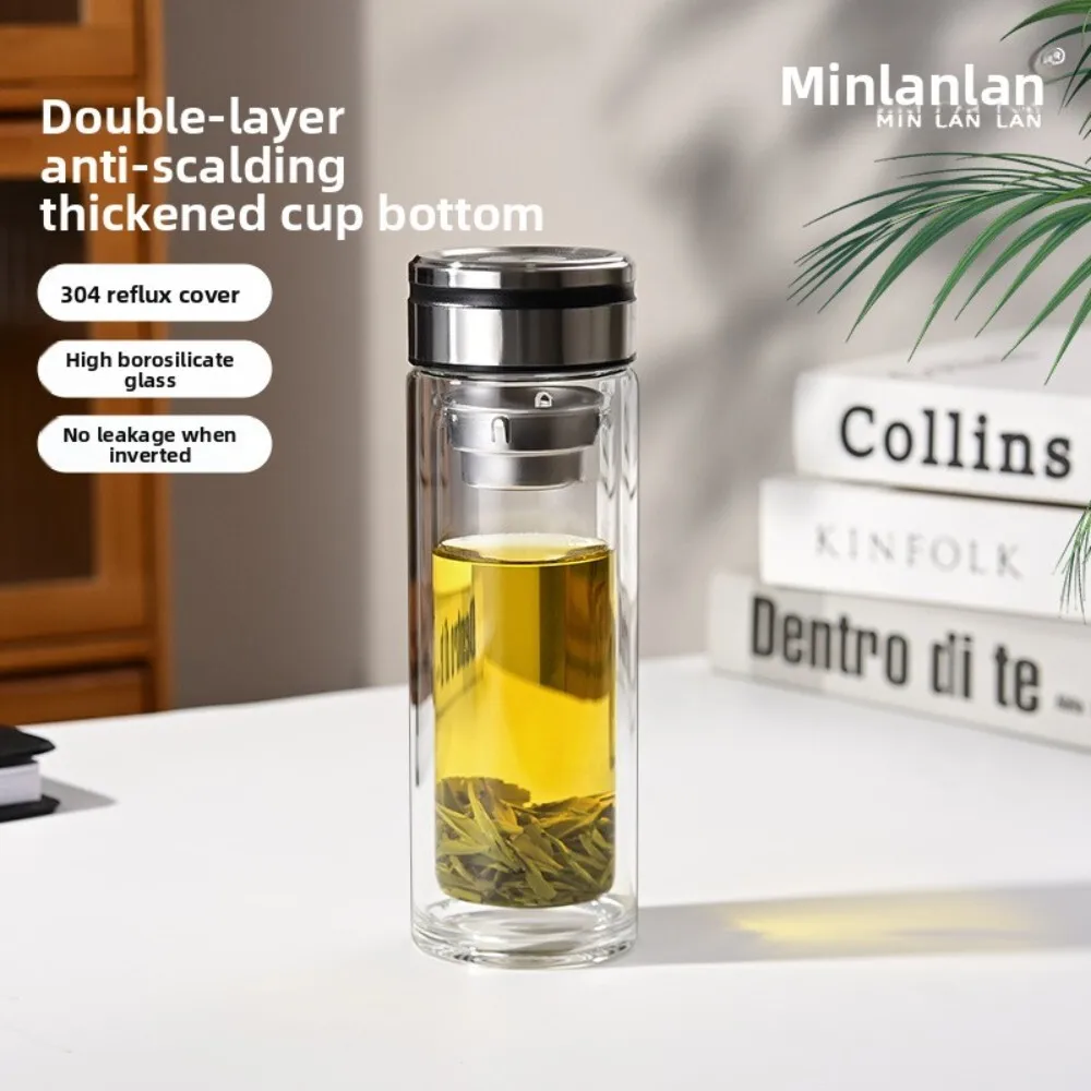 

Double Layer Thickened High Borosilicate Glass Tea Cup for Home Office Use Heat Resistant Glass Water Glass Cup