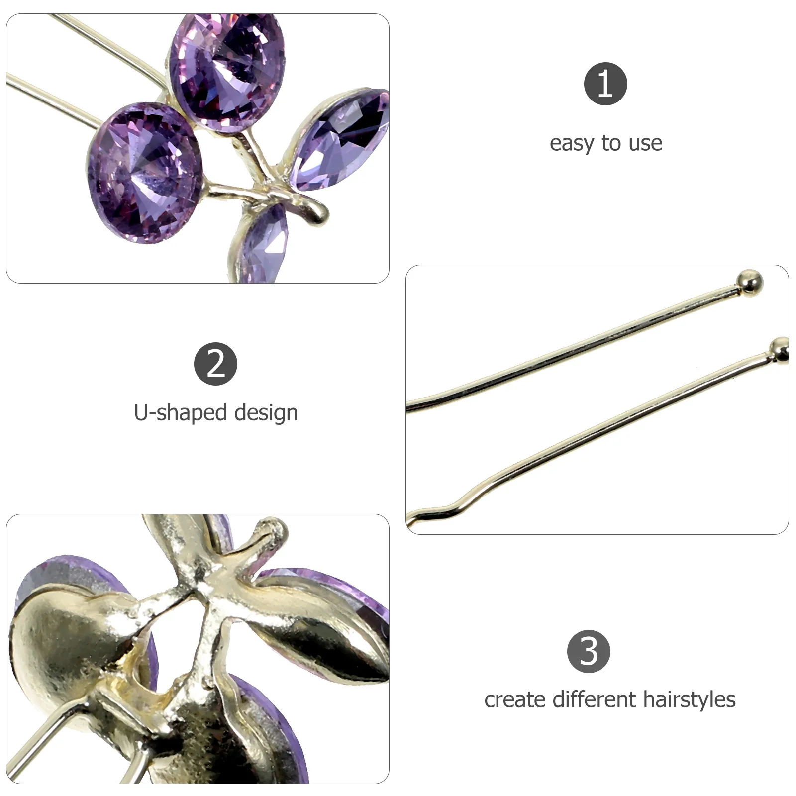 

4 Pcs Hair Accessories Hairpin Bridesmaid Wedding Zinc Alloy Women Rhinestone Headpiece