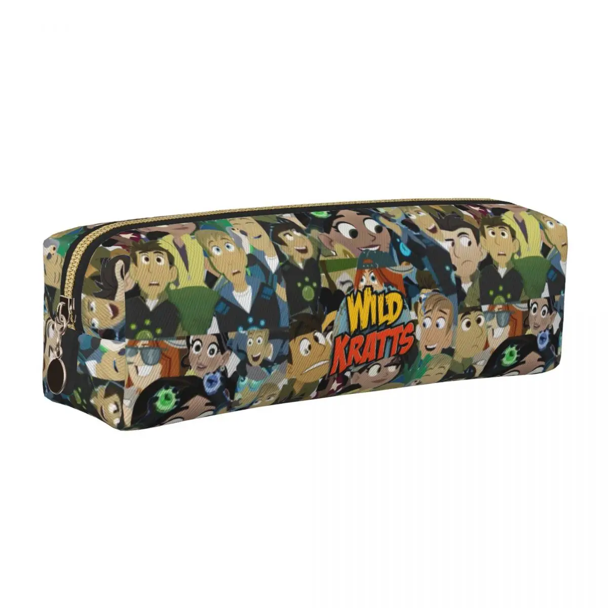 Estuche de lápices Kratts salvaje a la moda, caja de lápices de dibujos animados canadienses, caja de bolígrafos para estudiantes, bolsa de almacenamiento grande, accesorios escolares para estudiantes
