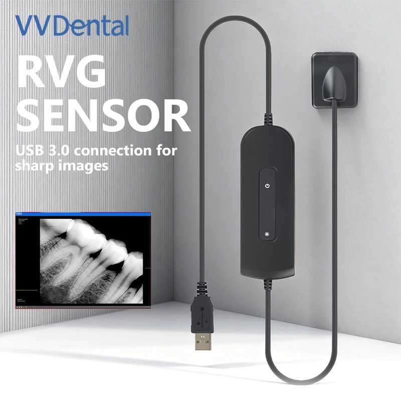 

Цифровой интраоральный рентгеновский датчик VVDental RVG, размеры 0.8/1.5, позиционер для датчика, совместим с различными рентгеновскими аппаратами