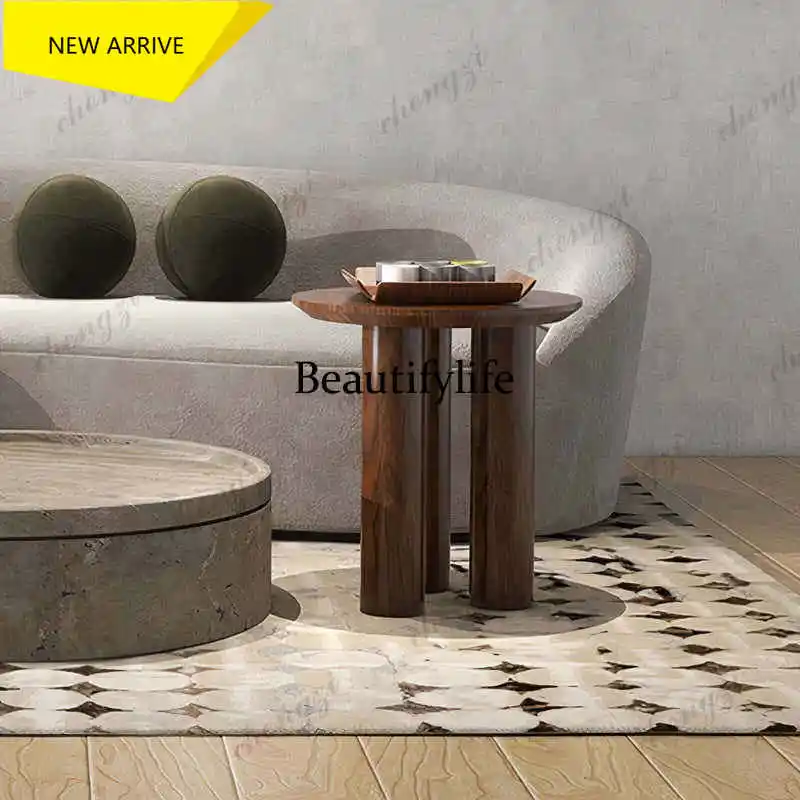 M178 TTT Modern Round Solid Wood Coffee Table for Living Room Minimalist Design
