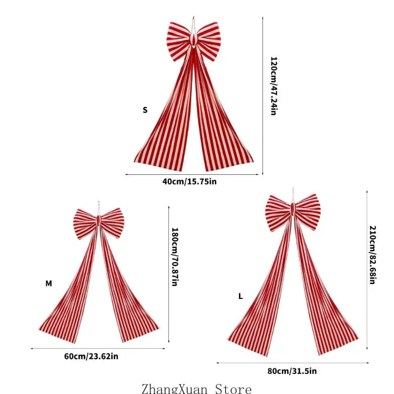 Weihnachtsbaumband-Akzent, gestreifter Hängebesatz aus weichem Stoff 3XUF – Detail 6