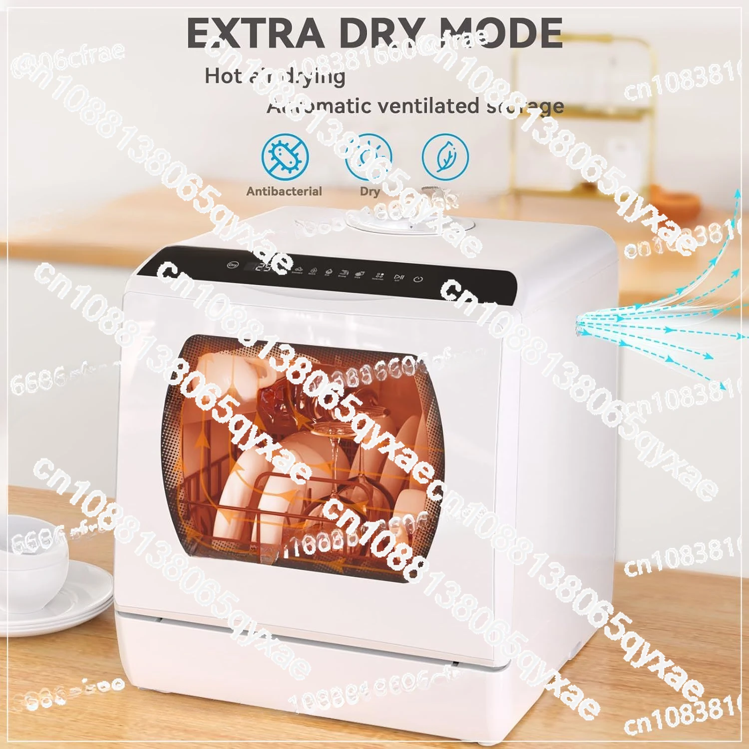 Portable Countertop Dishwasher, 5 Washing Programs Mini Dishwasher with 5L Built-in Water Tank & Inlet Hose, For apartments