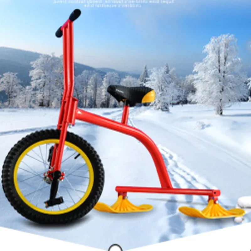 Children r wheel winter snow sport sledge scooter kids snowmobile snow bike for wintercustom