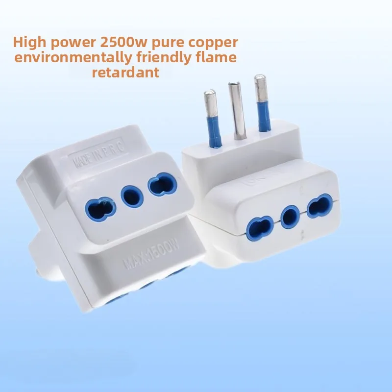 1 way to 3 way Italian to Italian 3 pins plug travel adaptror 10A for Chile, Uruguay, Italy