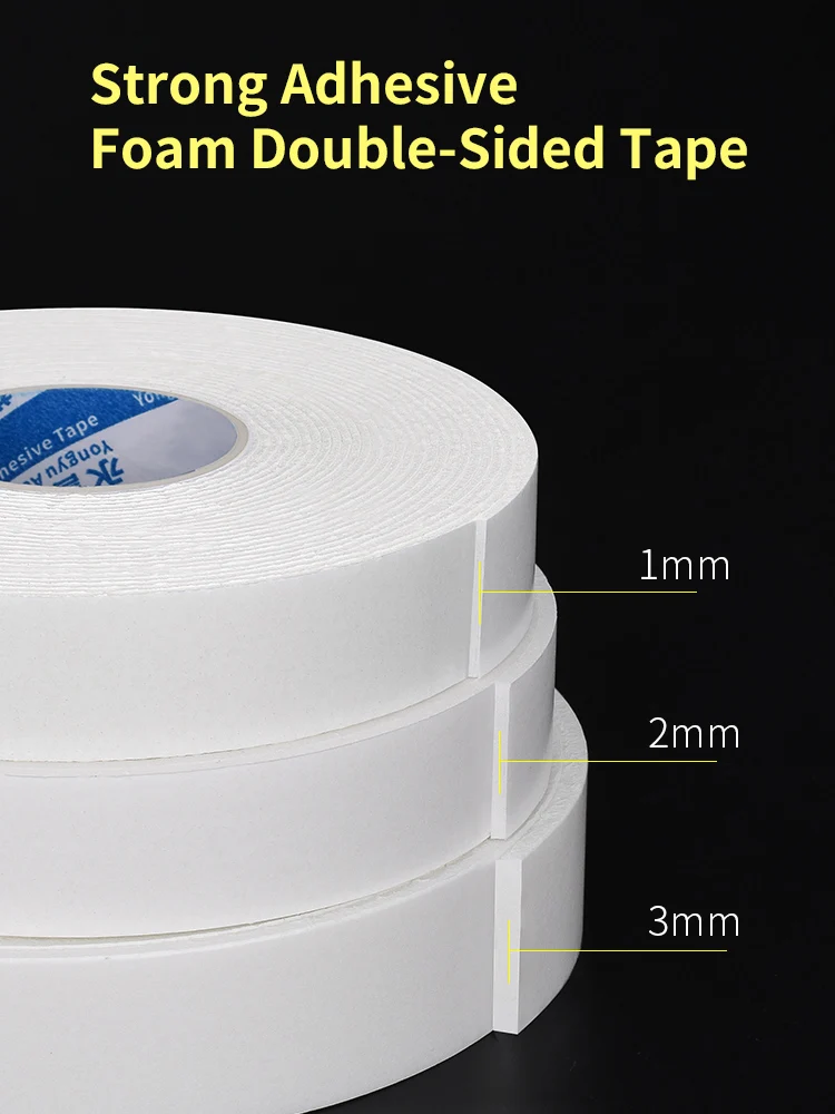 

Strong Adhesive Double-Sided Foam Tape White Wall Album Decoration Buffer Seal Sound Insulation Home Office Poster Advertisement
