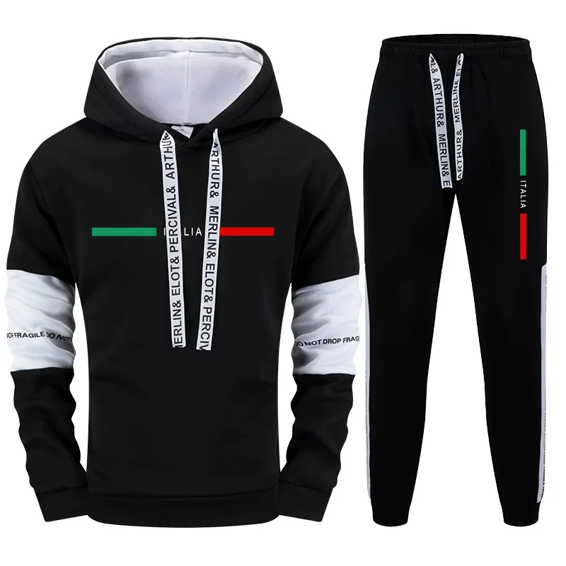 

Jogging Mens Tracksuit Printing Casual Single Piece Sweatshirts Pants High Quality Fitness Hoodie Pants New Sports Mens Clothing
