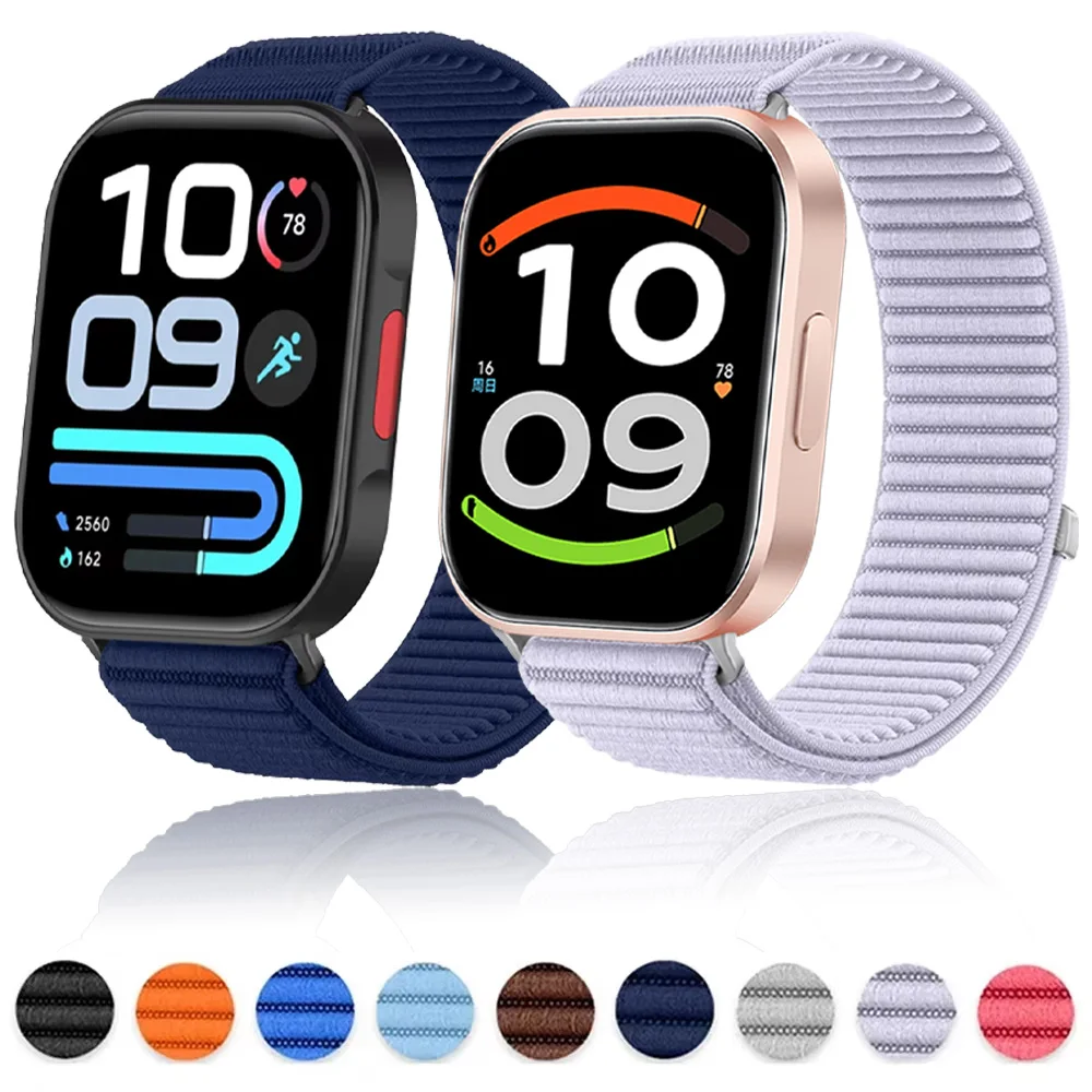 Nylon Loop Strap For Xiaomi MiBand 10 Pro/9 Pro/8 Pro Wave Pattern Smartwatch Bracelet Watchband Redmi Watch 6 5 4/6 Active-Lite