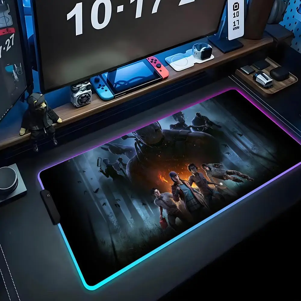 

Game dead by daylight Mouse Pad RGB Gaming Mousepad Big LED Pad PC Desk Mat Luminous Mouse Pad Large Keyboard Mats Table Rug Wit