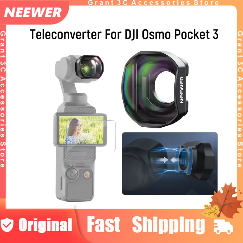 

Телеконвертер NEEWER для DJI Osmo Pocket 3, мультиticoated HD, оптическое стекло, магнитный объектив, подвес, аксессуары для экшн-камеры