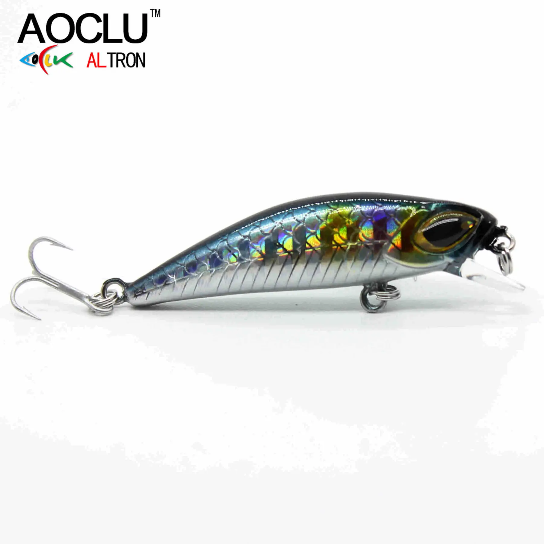Aoclu-Sinking Minnow Angel rassel, Hart köder Wobbler Köder, Strand, Bass, Jack, Forelle, 14 # VMC Haken, Tauchen, 1,5 m, 45mm, 3,0g – Detail 15