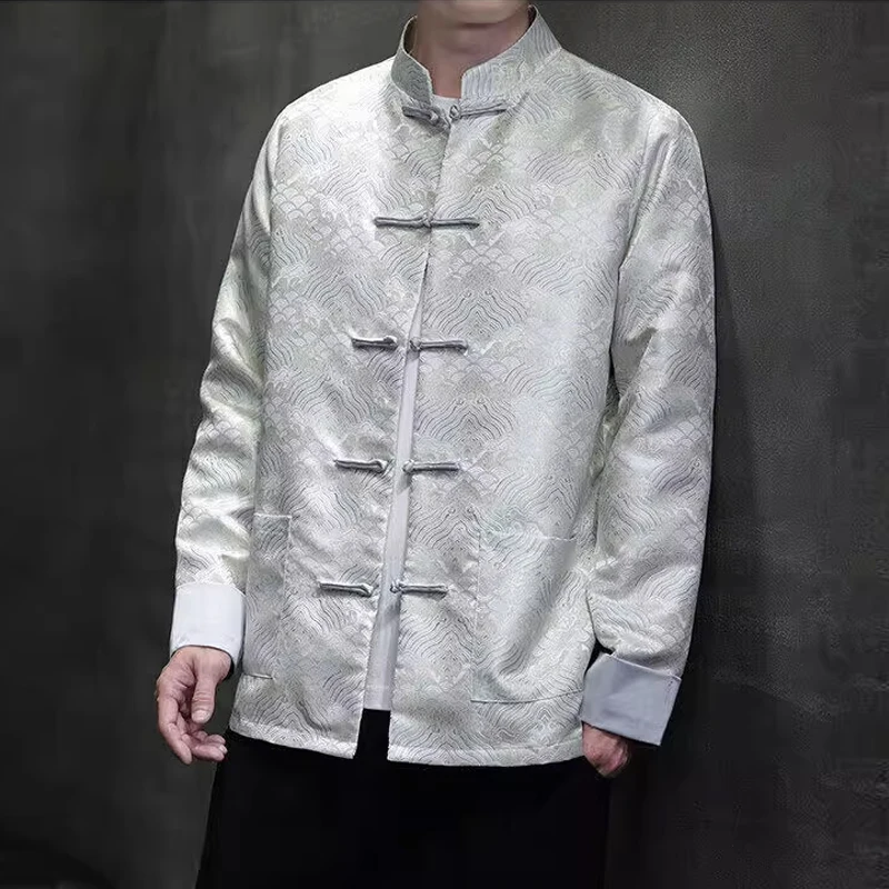 

Мужская повседневная куртка с вышивкой на пуговицах, большие размеры, молодежная, модная, бренд Zhongan, весна-осень, свободный крой, в китайском стиле