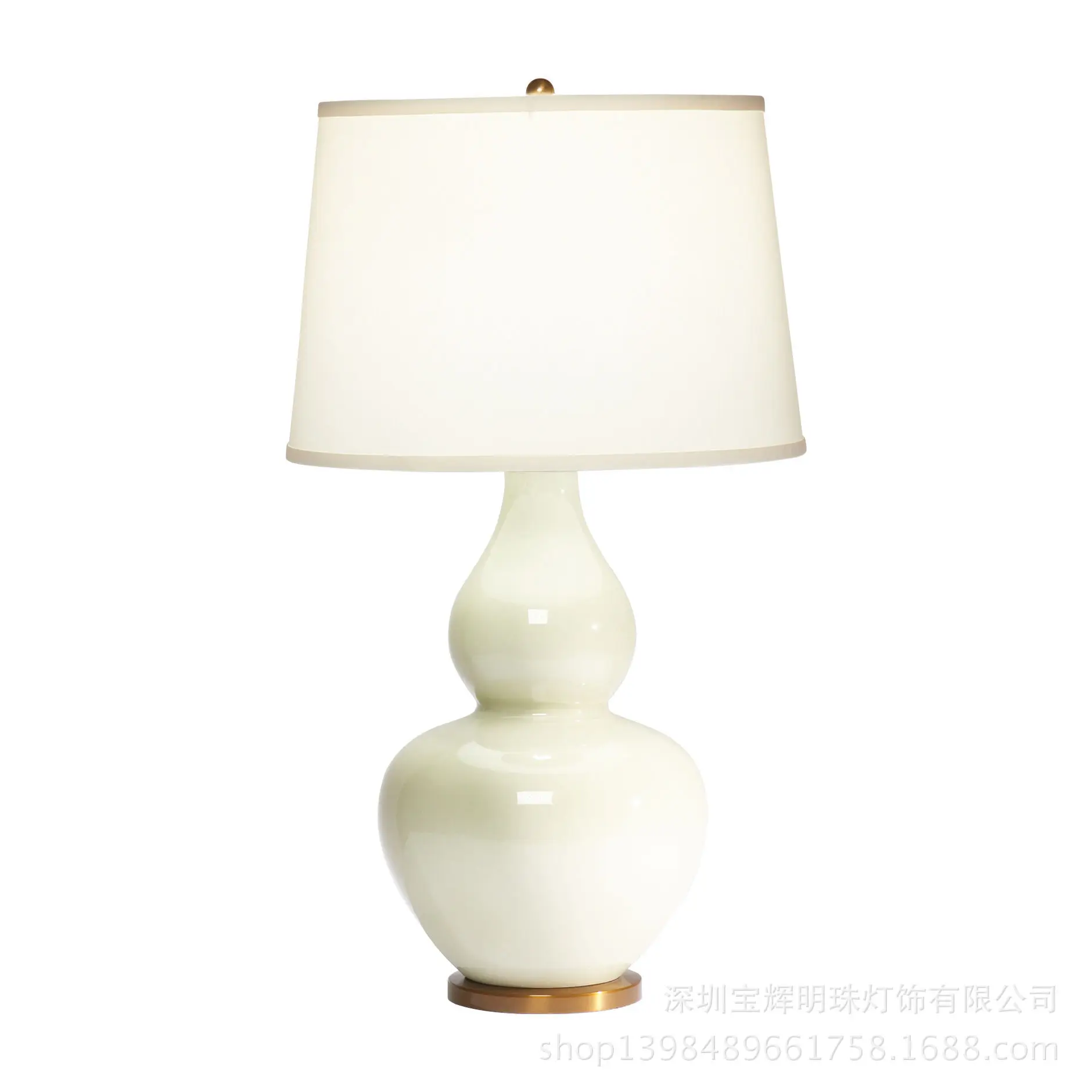 Europe Retro Ceramic Table Lamps White Ceramic Gourd Lamp Body For Bedroom Living Room Study Lamp