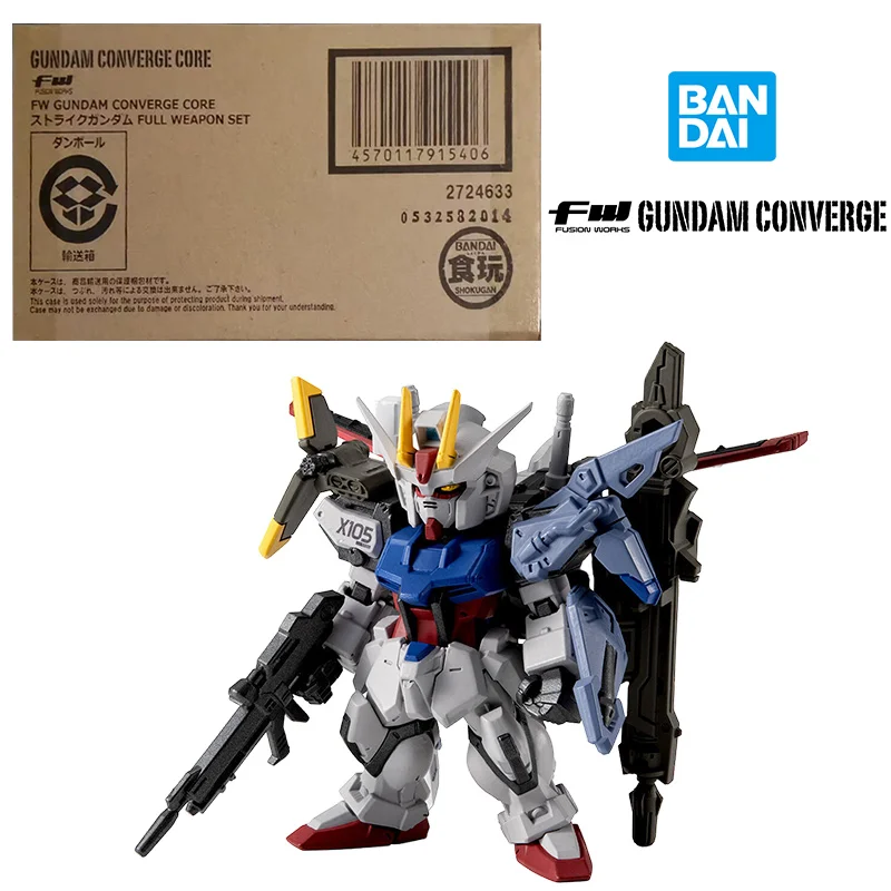 Bandai Shokugan FW Gundam Converge Core Perfect Strike Gundam 6Cm Anime Original Action Figure Model Toy Gift Collection