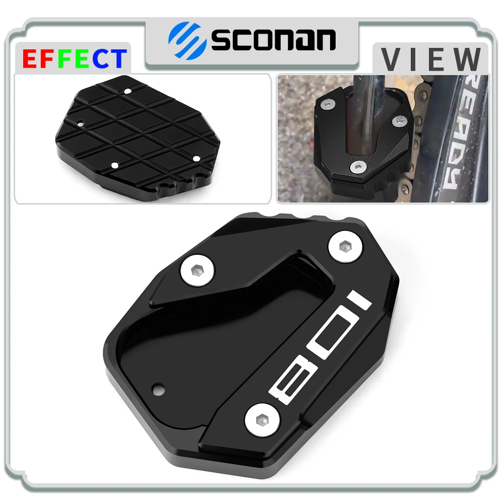 For Hus Svartpilen 801 2024-2025 Motorcycle Accessories Kickstand Extender Foot Side Stand Enlarge Extension Pad Plate Aluminum